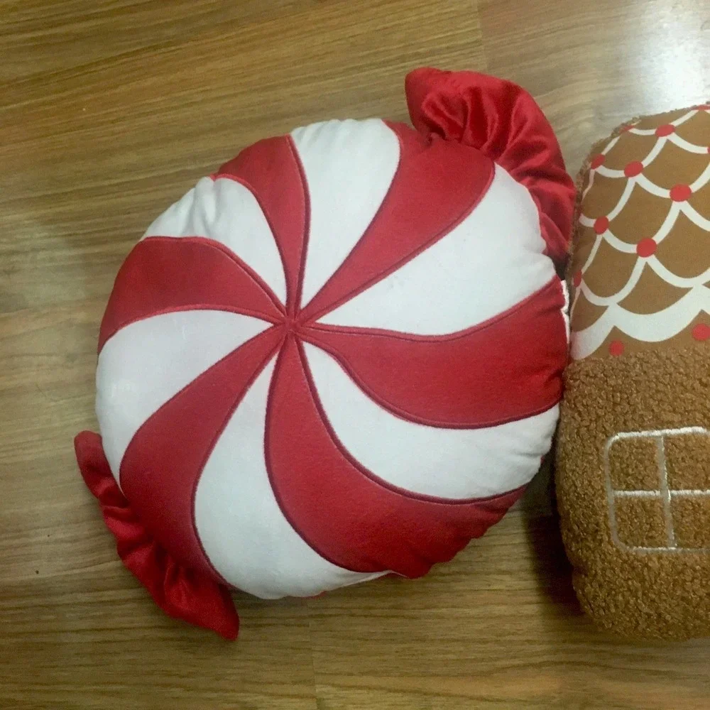 Gingerbread House and Peppermints Christmas Holiday Target Pillows